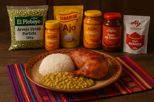 Arvejas Verdes Partidas con Pollo a la Brasa - Receta Peruana Auténtica